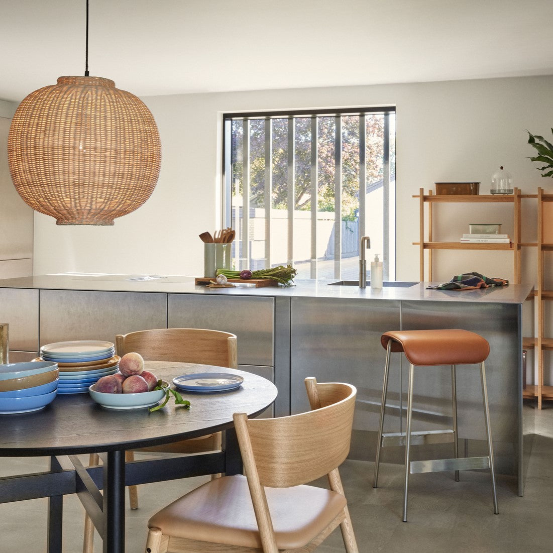 Baro kėdės „Avenue“ nikelio/rudos spalvos | 2 vnt. rinkinys