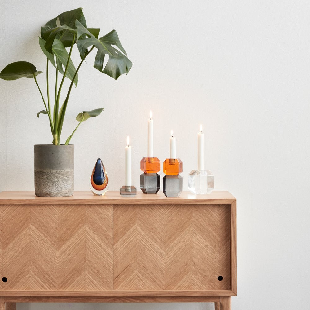 Gem Candlestick Orange/Grey