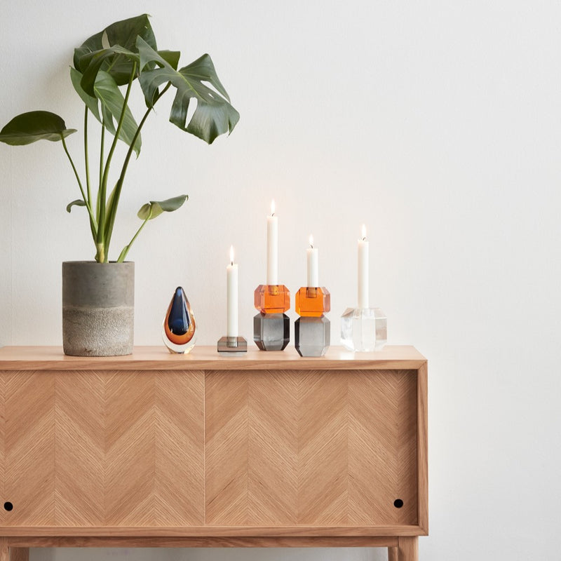 Gem Candlestick Orange/Grey