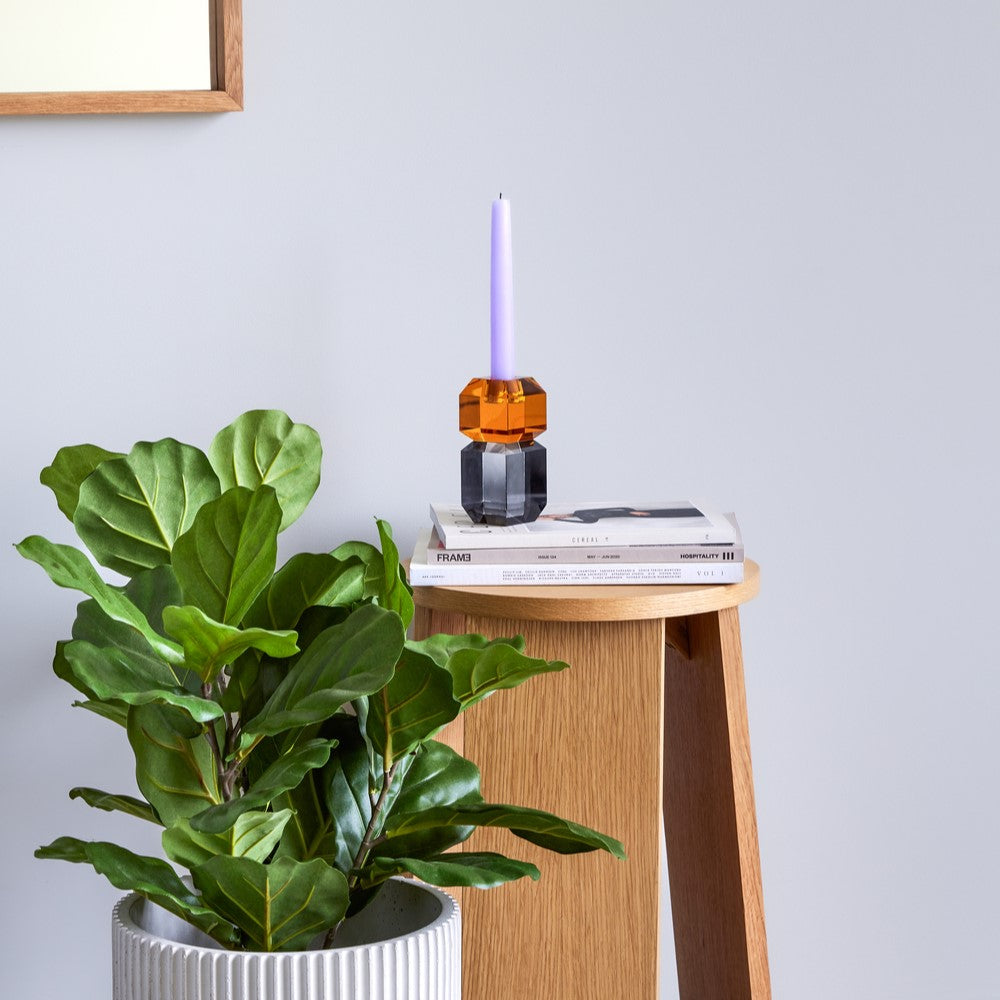 Gem Candlestick Orange/Grey