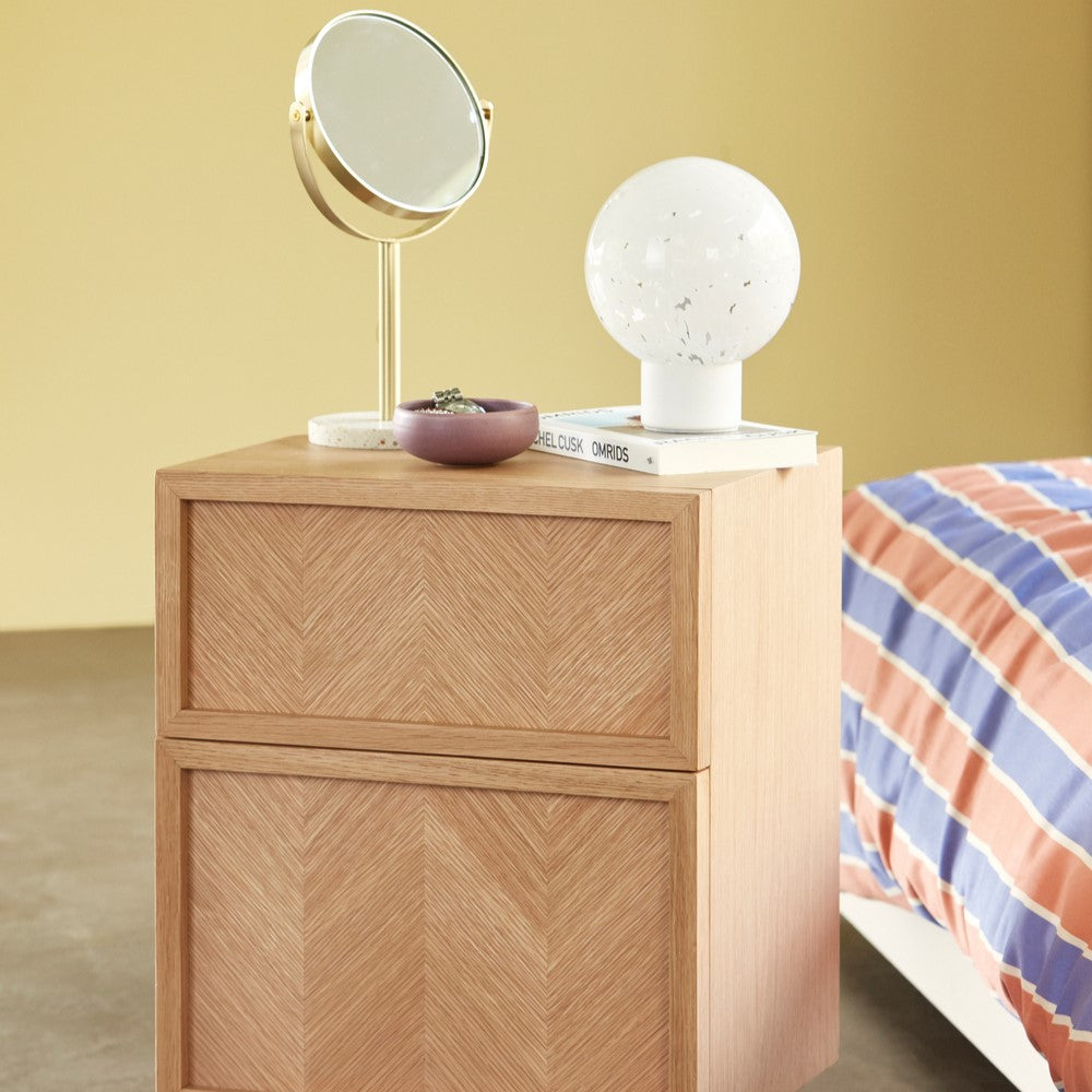 Herringbone Bedside Table Natural