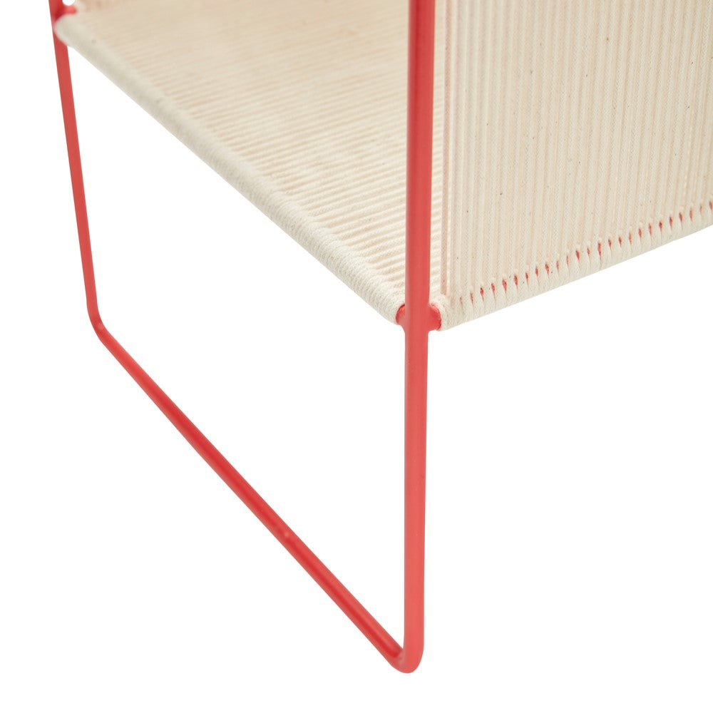 String Magazine Holder Red/White