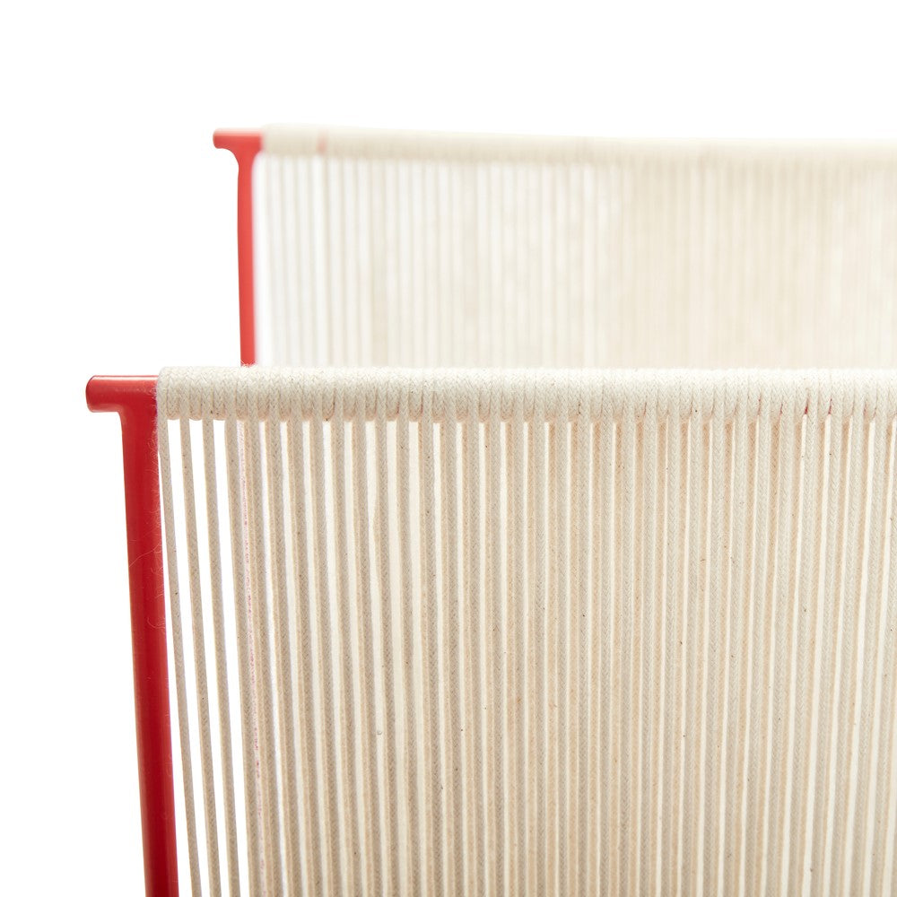 String Magazine Holder Red/White