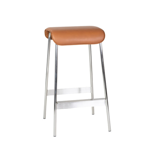 Avenue Bar Stool Nickel/Brown | Set of 2