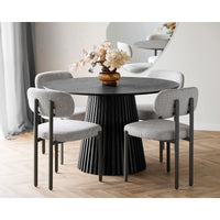 Royan Dining Chair: Minimalist Poise in Monochromatic Grey | Set of 2
