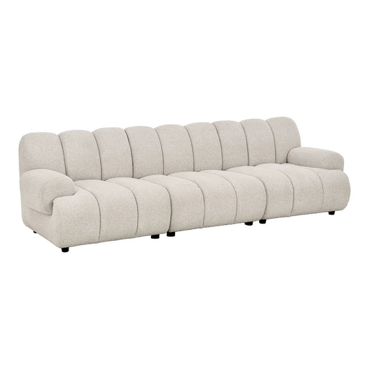 Taza 3.5 Person Modular Sofa: Linear Elegance in Sand