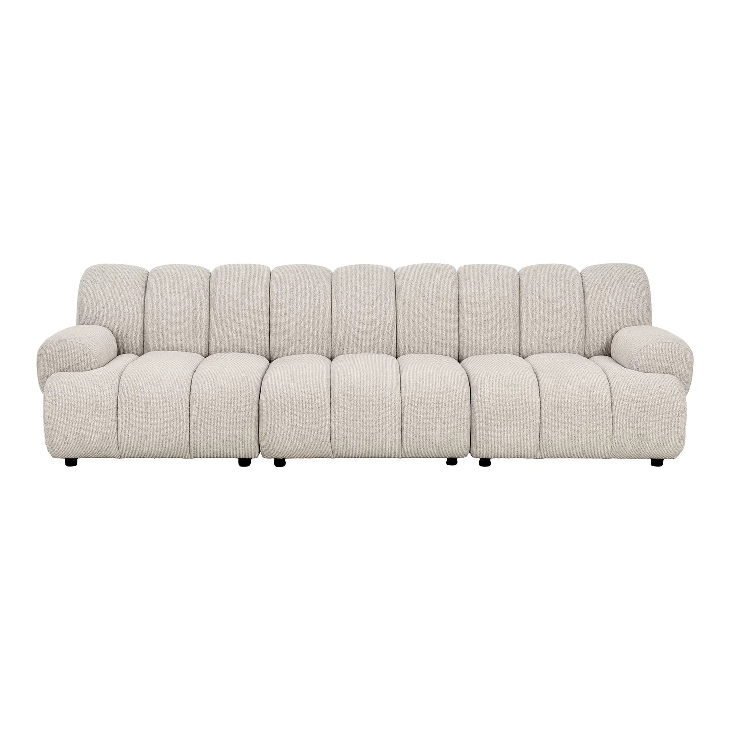 Taza 3.5 Person Modular Sofa: Linear Elegance in Sand