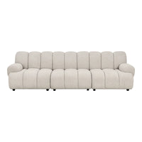 Taza 3.5 Person Modular Sofa: Linear Elegance in Sand