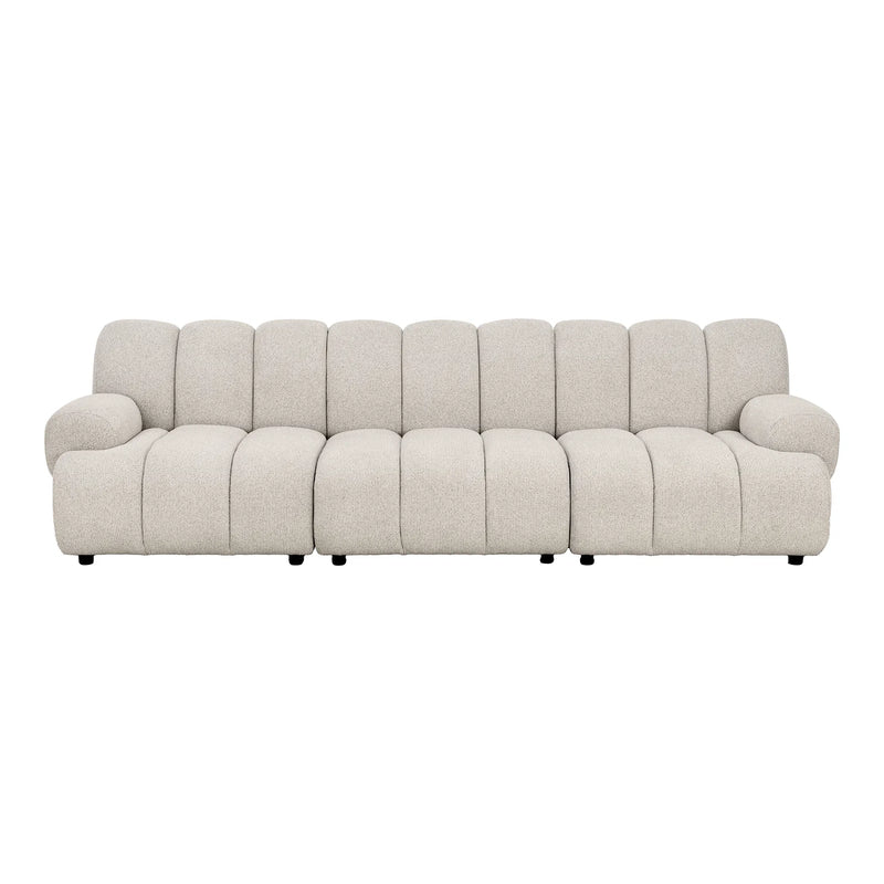 Taza 3.5 Person Modular Sofa: Linear Elegance in Sand