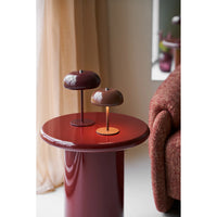 Otago Side Table: Architectural Depth in Bordeaux