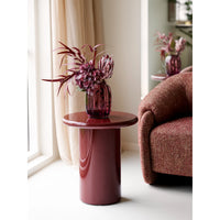 Otago Side Table: Architectural Depth in Bordeaux