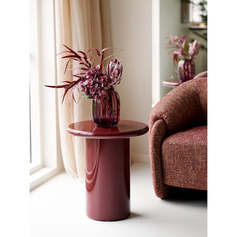 Otago Side Table: Architectural Depth in Bordeaux