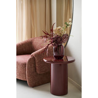 Otago Side Table: Architectural Depth in Bordeaux