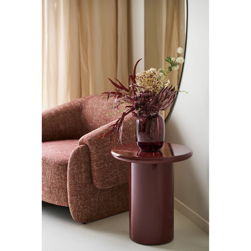 Otago Side Table: Architectural Depth in Bordeaux