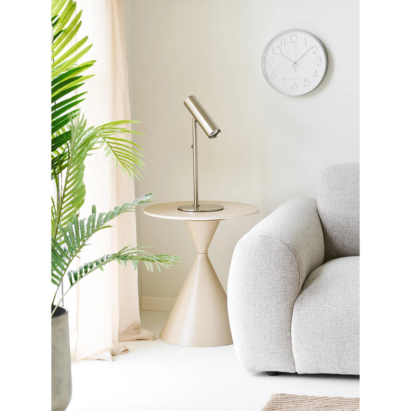 Šoninis staliukas „Annecy“: Keraminė meistrystė ir travertino estetika