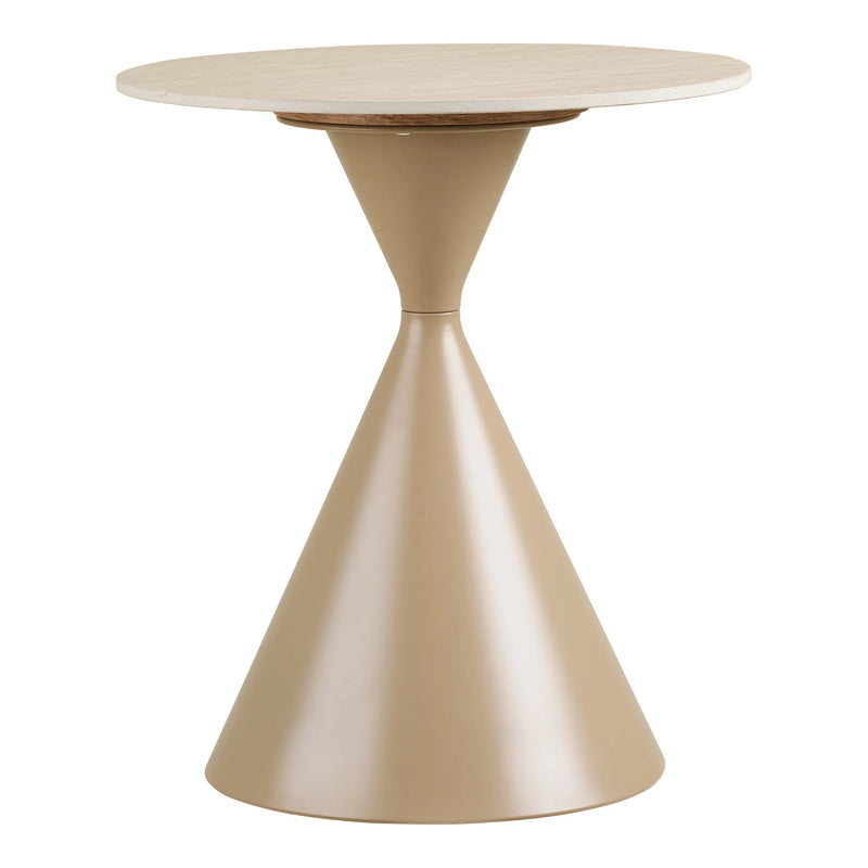 Šoninis staliukas „Annecy“: Keraminė meistrystė ir travertino estetika