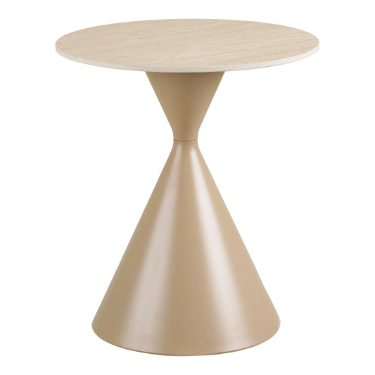 Annecy Side Table: Artistic Durability in Travertine-Style Ceramic