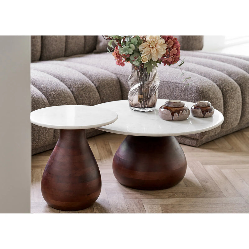 Heide Side Table: An Organic Union of Marble and Mango Wood