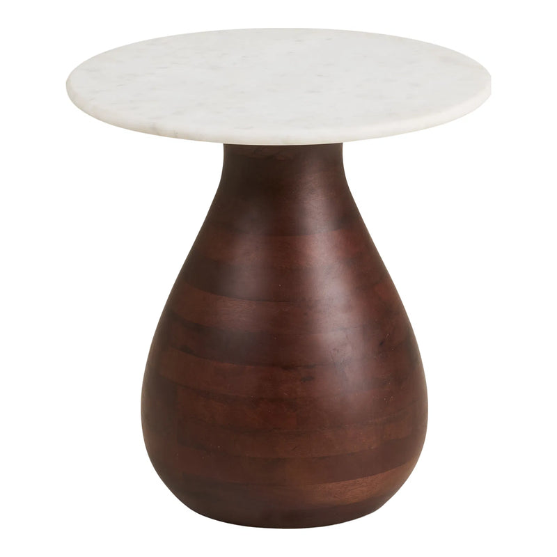 Heide Side Table: An Organic Union of Marble and Mango Wood