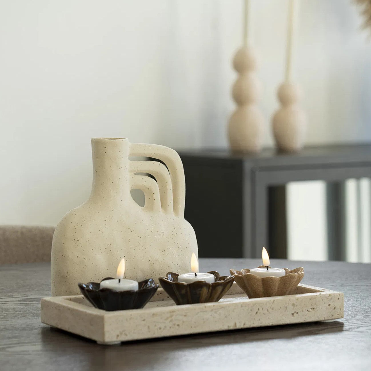 Three Handle Ceramic Vase