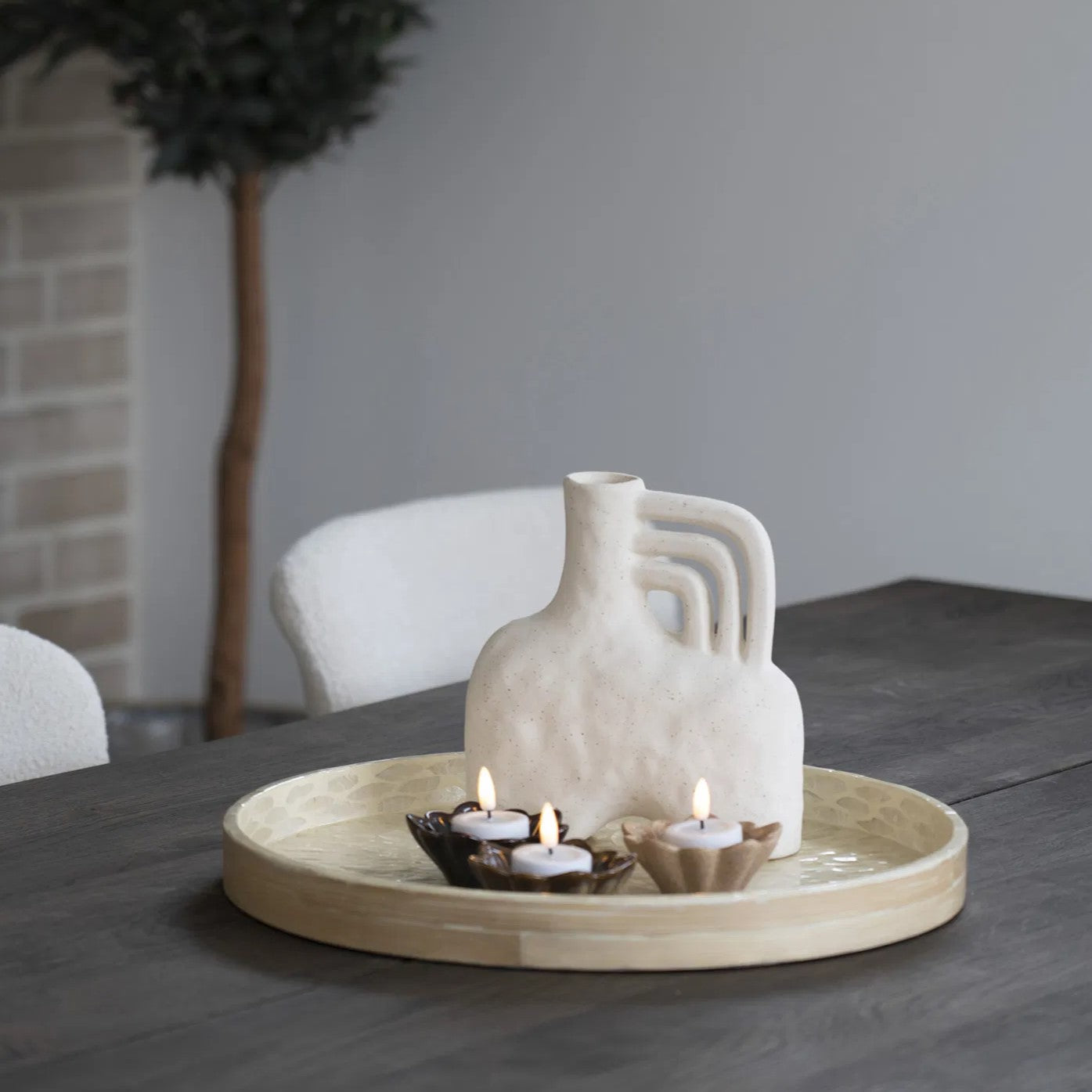 Three Handle Ceramic Vase