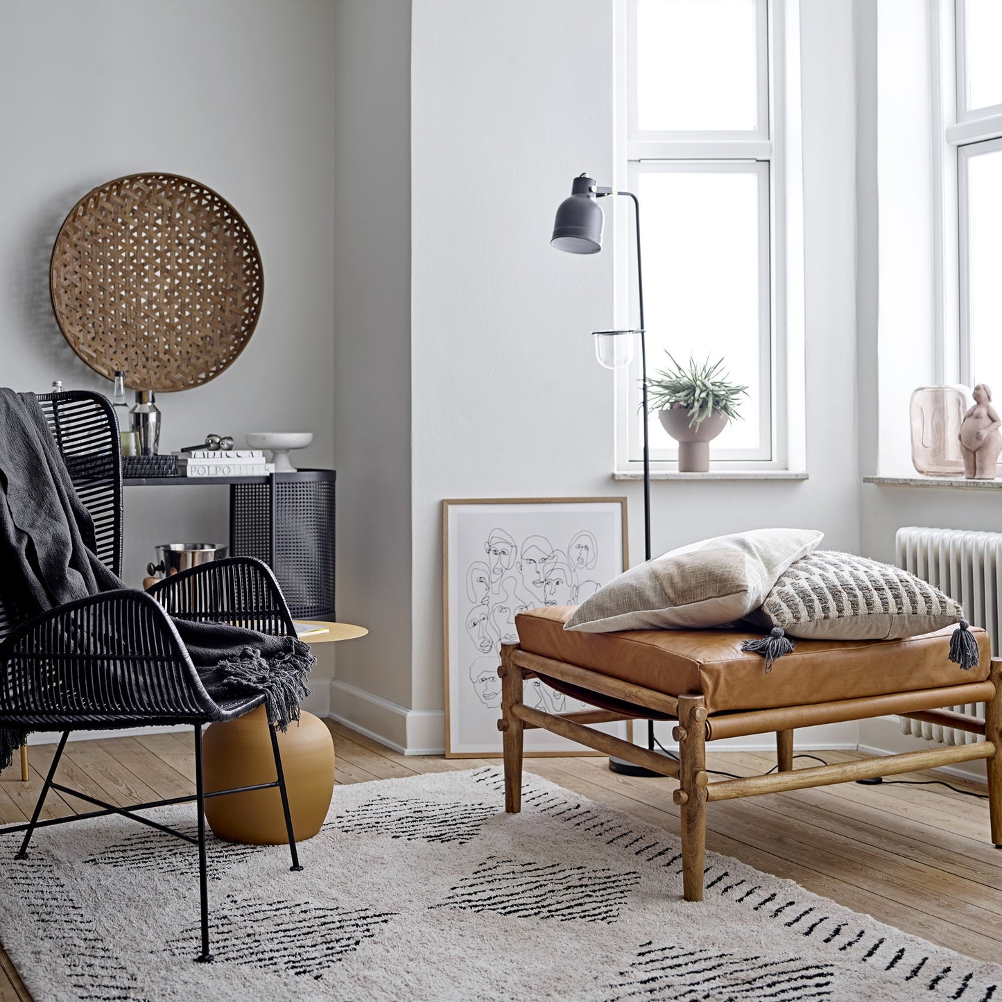 Amphora Side Table | Mustard Metal