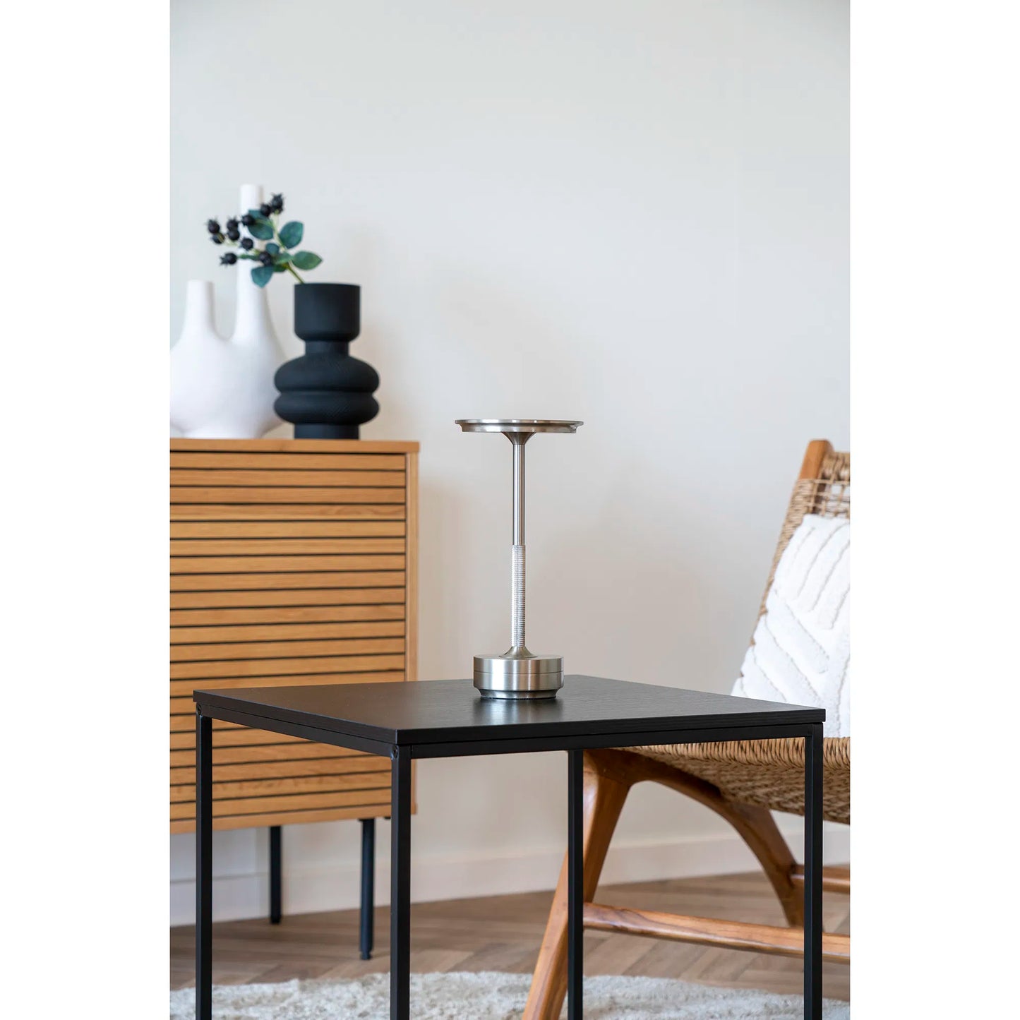 Lyne Portable LED Table Lamp | Nickel