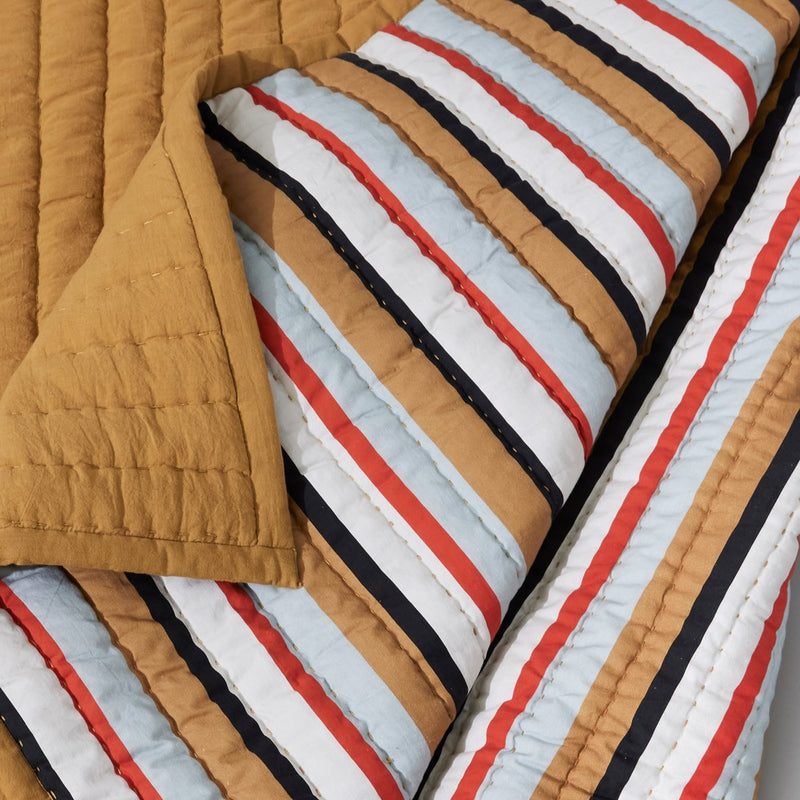 Pavilion Plaid Stripe Ochre/Multicolour 140 x 200