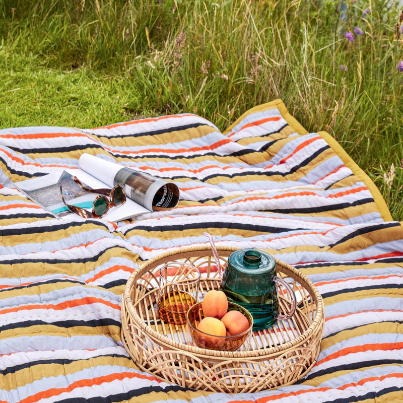 Pavilion Plaid Stripe Ochre/Multicolour 140 x 200