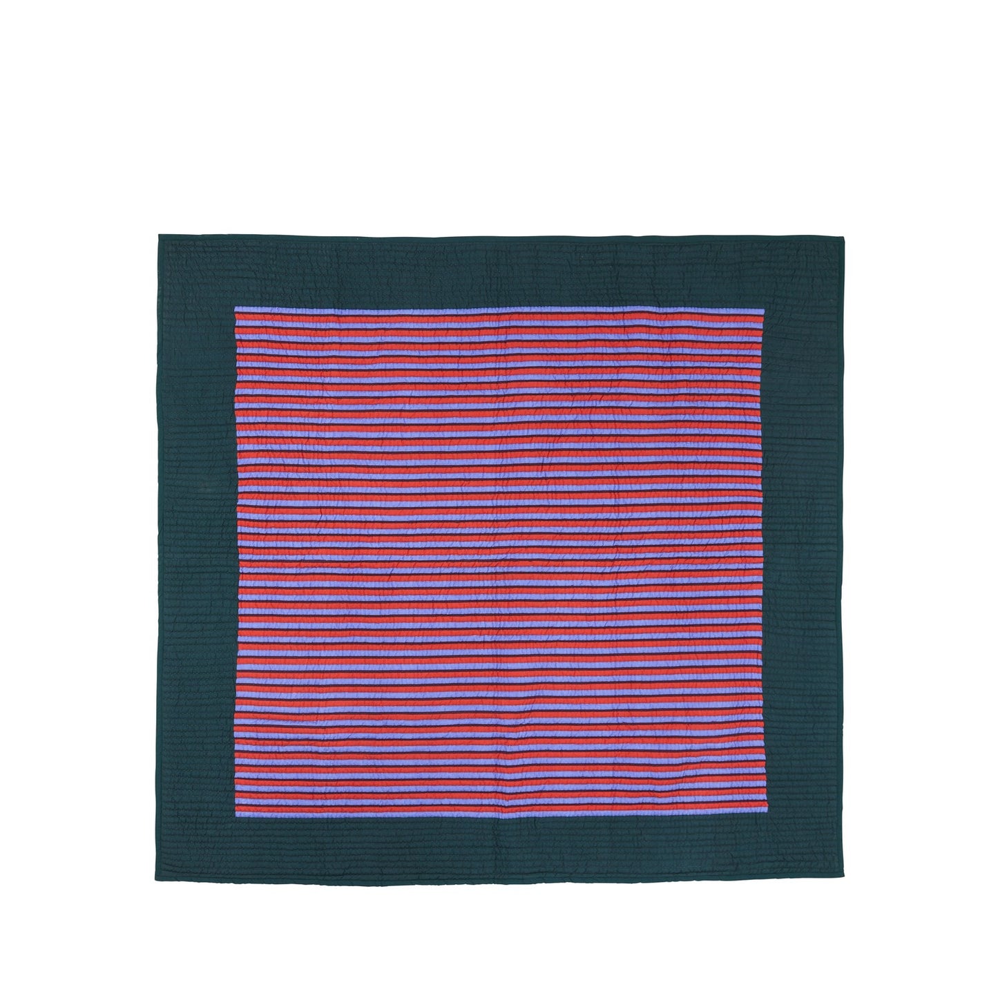 Twist Bedspread Stripe 260×260 Petrol/Multicolour