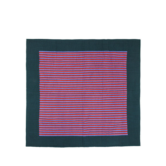Twist Bedspread Stripe 260×260 Petrol/Multicolour
