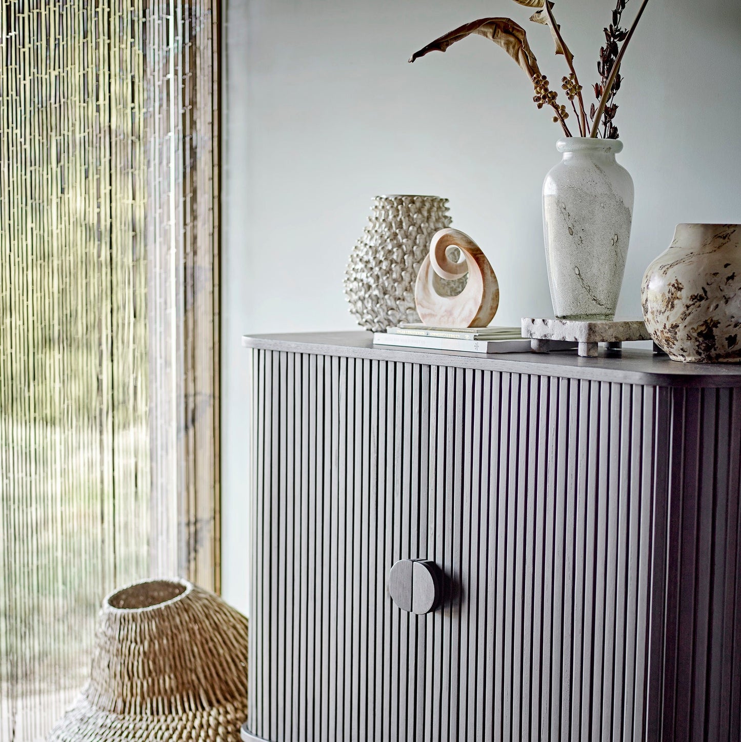 Slidding Door Cabinet | Oak