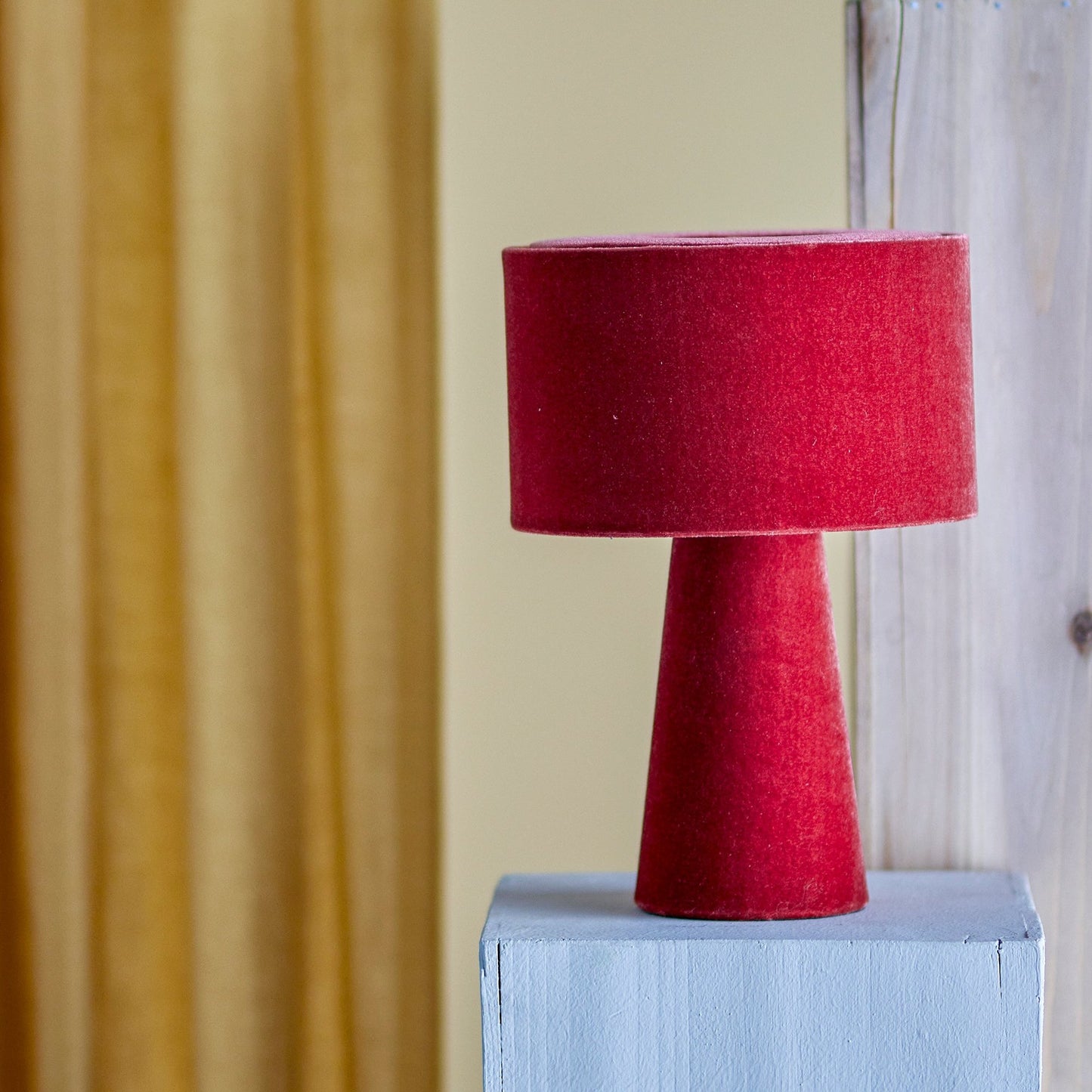 Red Velvet Table Lamp