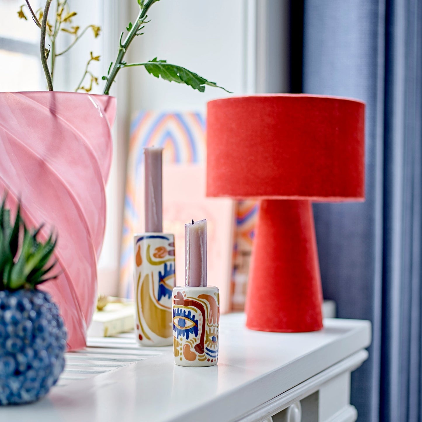 Red Velvet Table Lamp