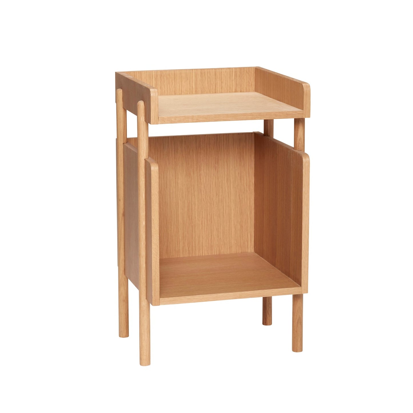 Oak Side Table | Minimalist Open Storage