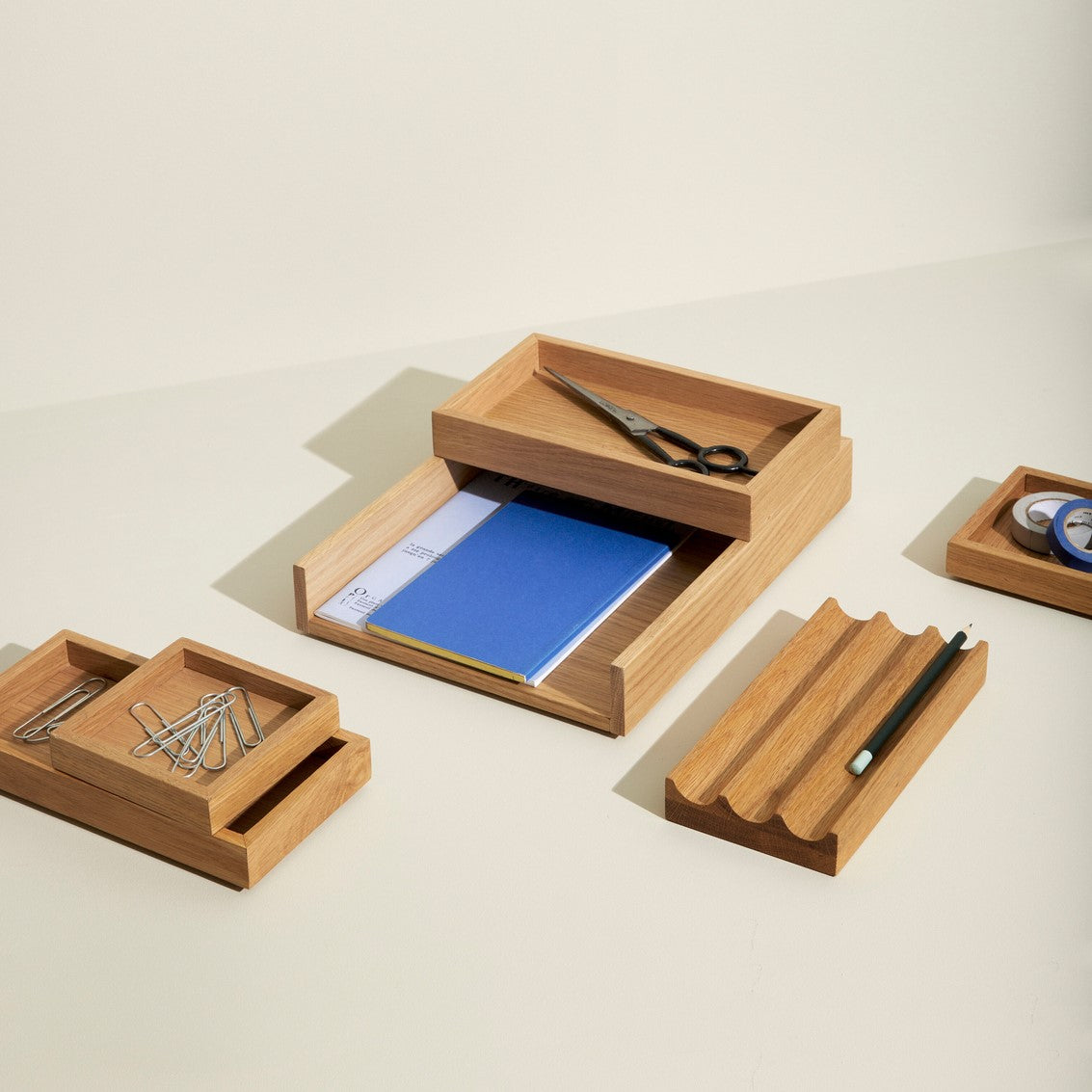Rail Desk Organiser Natural (set of 2)